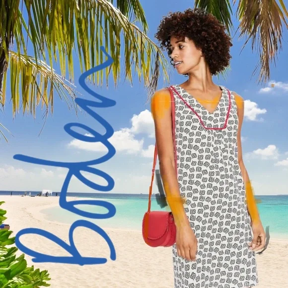 Boden Dresses Boden Tarifa All Cotton Shift Dress Navy On